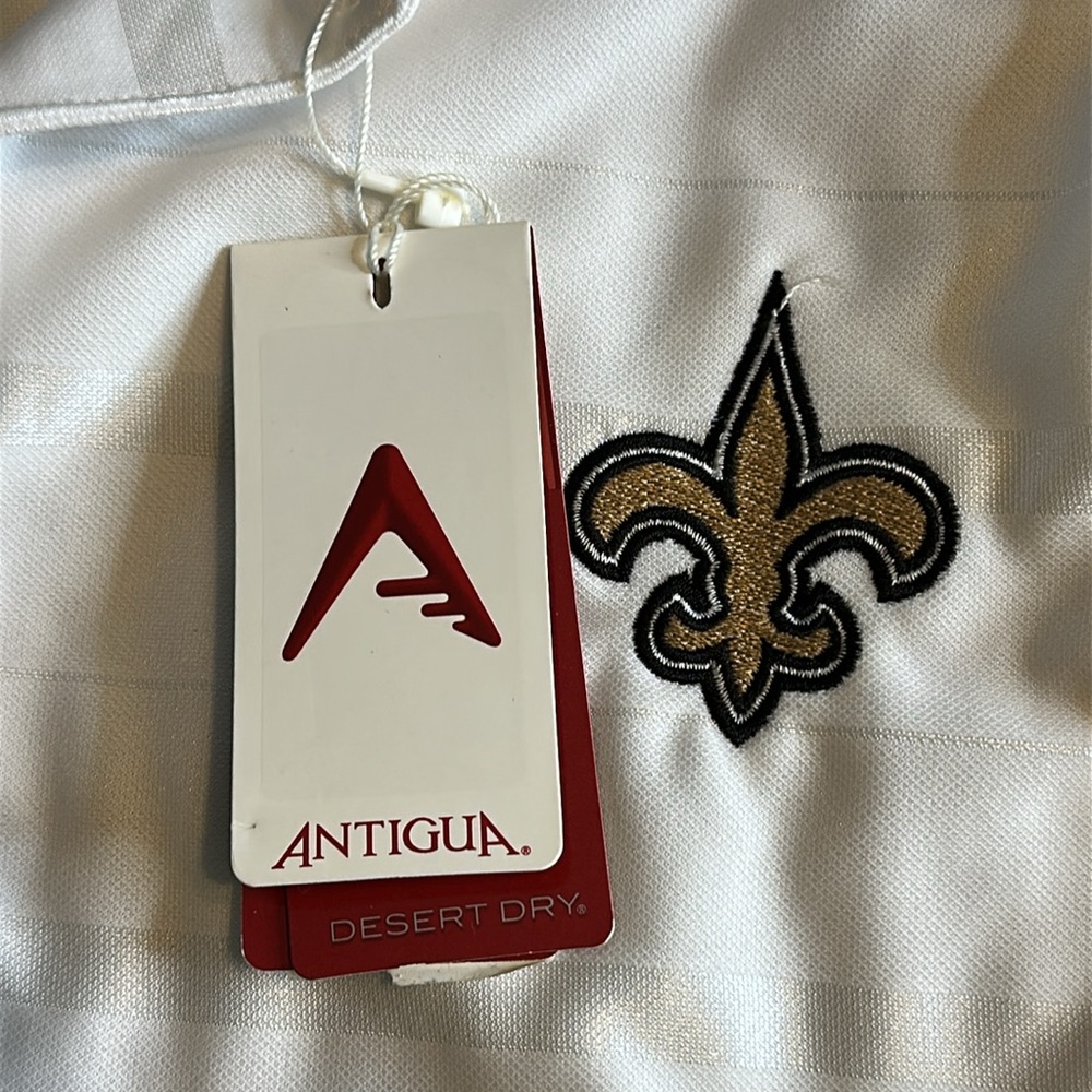 NWT Men's New Orleans Saints Antigua White Tunnel Polo Size XL - Picture 13 of 13